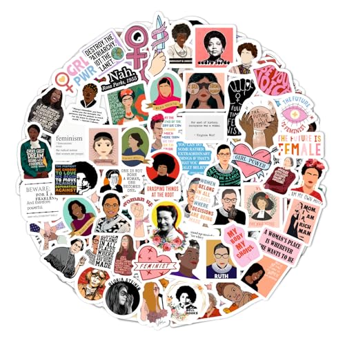 Feminist Stickers for Water Bottle and Laptop - Feminism Party Supplies & Decorations, Female Empowerment & Equality Stickers, Girl Power Waterproof Vinyl Decals, Gifts for Women & Men - color: Feminist Stickers