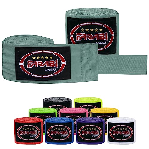 FARABI Kids Boxing Hand Wraps 100 Inches Long Junior Hand Wraps Boxing Hand Wraps Muay Thai Hand Wraps MMA Boxing Hand Wraps Men Boxing Hand Wraps Kids Boxing Hand Wraps Inner Gloves - color: Gray