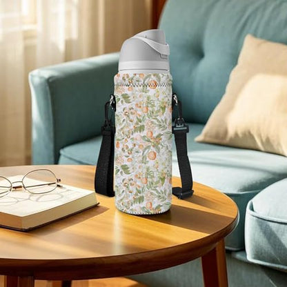 Neoprene Water Bottle Carrier Bag with Adjustable Shoulder Strap,Insulated Water Bottle Cover for Stainless Steel/Glass/Plastic Bottles - color: BC-53, size: 500ml