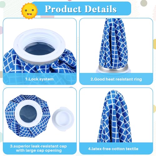 Honoson 4 Pack Reusable Ice Pack for Injuries, Ice Bags Hot Water Bag for Hot & Cold Pain Relief No-Leak Elastic Breathable for Muscle, Joint Pain Swelling, Sports & Home Use(Cute Style) - style: Cute Style