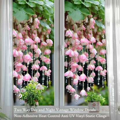 Stained Glass Window Film, Frosted Privacy Window Film for Glass Windows Cover, Static Cling, Removable, Reusable, Anti-UV, Heat Blocking 17.7" x 39.4" - color: Bh5150