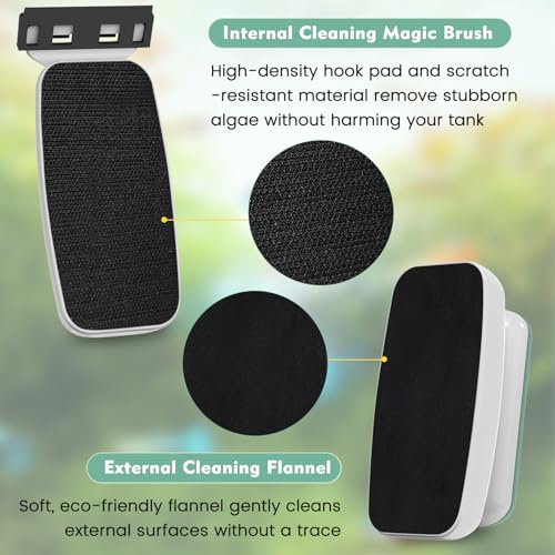 AQQA Magnetic Aquarium Glass Cleaner, Floating Fish Tank Algae Scraper,S | Enhanced Magnetic Fish Tank Cleaner, Aquarium Glass Scrubber Algae Scrapers for up 0.32" Thick Glass/Acrylic Aquariums Small - size: Small for less than 0.32" (8mm) thickness