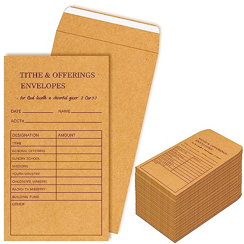 Church Supplies Tithe and Offering Envelope Kraft Offering Tithe Envelopes for Religious Church (500 Pieces)
