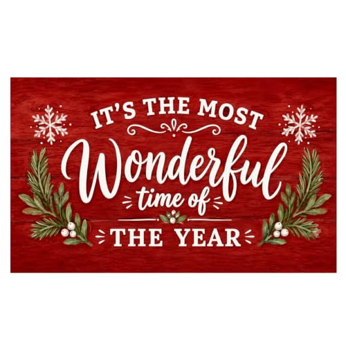 Christmas Winter Faux Coco Coir Doormat Door Mat 17x30 Inch - color: Winter 2