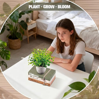 Wesiti 4 Pcs Spring Table Centerpieces with Fake Eucalyptus Pot Plant Home Sweet Home Decoration Farmhouse Tiered Tray Tabletop Decor Wooden Stack Book Block Sign for Desk Shelf Housewarming Gift - style: Classic