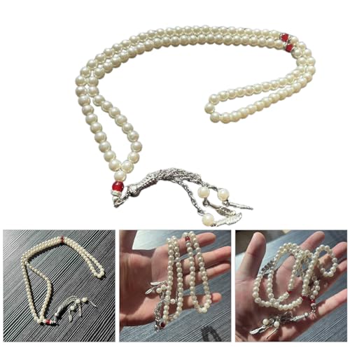 6mm Muslims Prayer Bead 99 Natural Pearl Tasbih Rosary Beads Praying Pendant with Tassels Religion