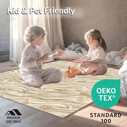 4'x6' Beige Beachy with Rustic Ocean Shell Motif Washable Area Rug | Natural Seashell Starfish and Sand Waves for Bedroom, Reading Nook, Pet Friendly & Non-Shedding - color: Beige/Pattern 28, size: 4' x 6' (Rectangular)