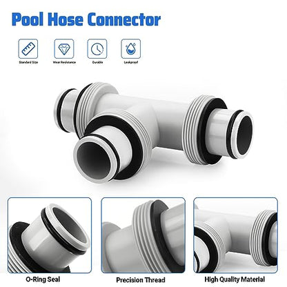 Filter Pump Hose Connector,1.5’to 1.5' T Joint Pool Hose Adapter for Filter Pumps and Above Ground Swimming Pool Hose