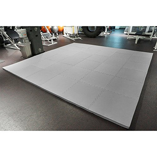 Meister X-Thick 1.5" Interlocking EVA Foam Mats - GY - 10 Tiles (40 Sqft) | Extra-thick 2X cushioning w/ anti-slip grip. 2' x 2' puzzle mats for wrestling, MMA, gymnastics, home gyms and play areas - color: Grey, size: 10 Tiles (40 Sqft)