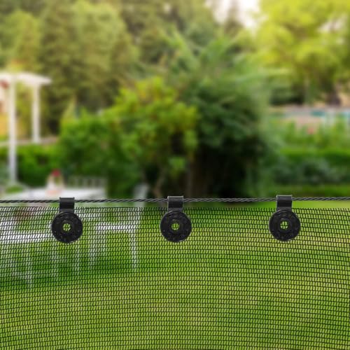 30Pcs Non Slip Mesh Buckle Net Clips for Garden Greenhouse Sunshade Clamp with Round and Square Clips Reusable Net Fixing for Backyard Shade Cloth and Plant Cover