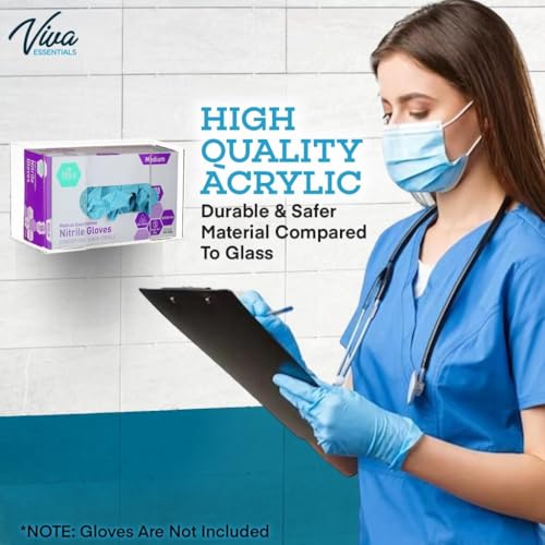 AdirMed VivaEssentials Single Glove Box Holder, Wall Mount or Free Standing Clear Acrylic Glove Holder - color: Clear, style: Single Box Capacity