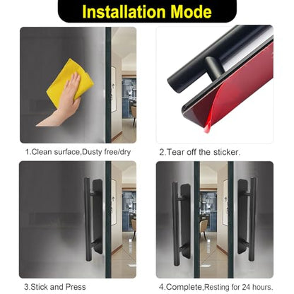 Self Adhesive Cabinet Handles Pulls - 2 Pack Aluminium Alloy Drawer Push Pull Handles Helper with Adhesive | No Drilling | Stick On Handle for Kitchen Cabinet Drawer Window Sliding Closet (5.83") - color: New Black, size: Small (5.83")