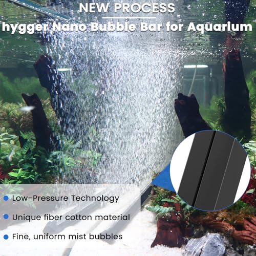 hygger Weighted Nano Mist Bubble Wall Bar, 9.8" Self-Sinking ABS Air Stone Strip with Gentle Oxygen Diffuser for Freshwater & Marine Aquarium, Hydroponics - size: 9.8 Inch