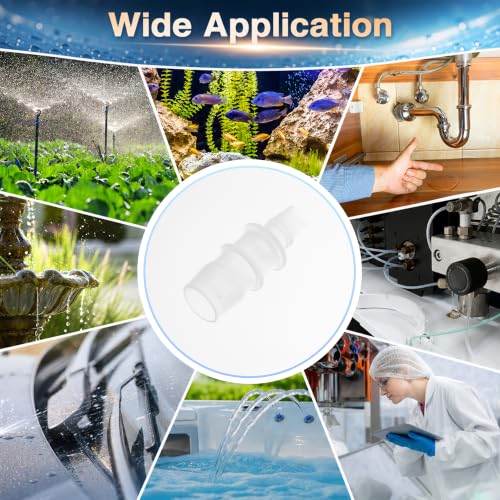 4pcs Plastic Hose Barb Fitting 5/8" to 3/8" Barbed Splicer Mender Joint Adapter Aquarium Clear - size: 5/8"-3/8"