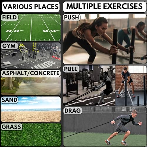 Weight Sled for Training Outdoor/Indoor, Workout Sled Push Pull Weighted Sled Football Speed Fitness Exercise Gym Equipment. Muscle Strength & Explosive Power.Adjust Height Suit for 1”&2” Weight Plate