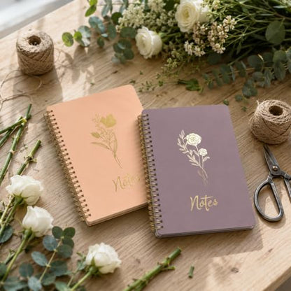 Prelady 2 Pack Pink & Purple A5 Spiral Notebook, College Ruled Bible Journal for Women with Storage Pocket, Aesthetic Back to School Supplies for Teen Girls - color: Pink & Purple