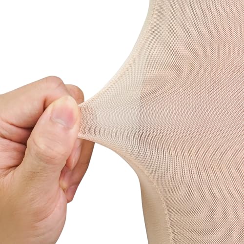 Luwint Long Sheer Arm Sleeves for Women, 2 Pairs Mesh Arm Cover Outfit Accessories (Black/Beige)