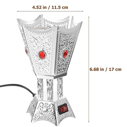SEWACC Electric Incense Burner Metal Bakhoor Burner Middle Eastern Style Tabletop Electric Censer for Home Office Yoga Spa Decor