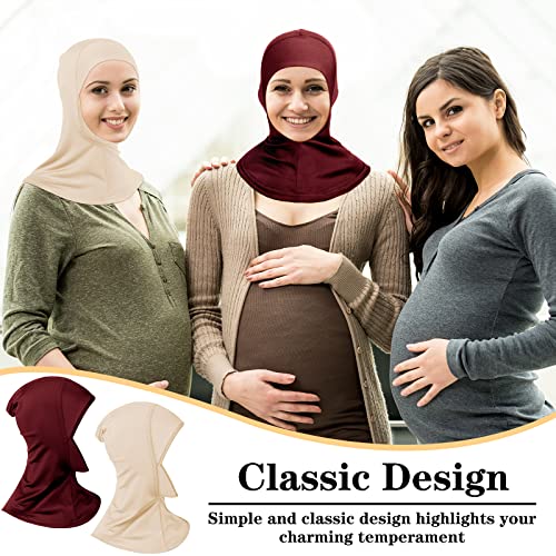 Giegxin 9 Pcs Modal Hijab Cap Adjustable Muslim Stretchy Turban Stretchy Head Scarf Full Cover Shawl Cap for Lady