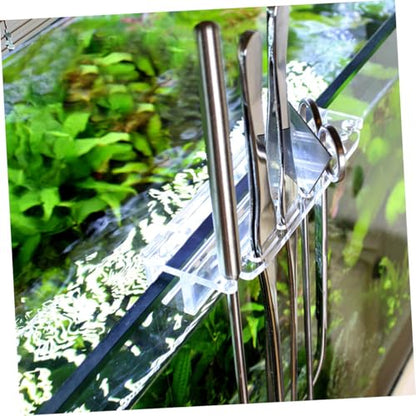 Acrylic Storage Rack for Aquarium Water Plant Tools Transparent Design for Easy Organization for Scissors Tweezers and Scrapers Compact Landscape Equipment