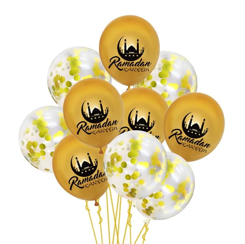 Generic 34 Pcs Eid Mubarak Party Decorations, Eid Mubarak Banner Eid Mubarak Latex Balloons Eid Mubarak Moon Foil Balloon for Eid Mubarak Ramadan Party Supplies,Eid and Ramadan Decorations