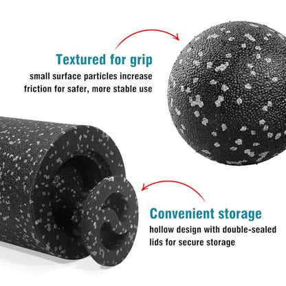 5-in-1 Foam Roller Set for Muscle Recovery – Includes Yoga Roller, Massage Ball, Peanut Ball, Cone, and Acupressure Disc – for Back, Legs, and Full Body Relief