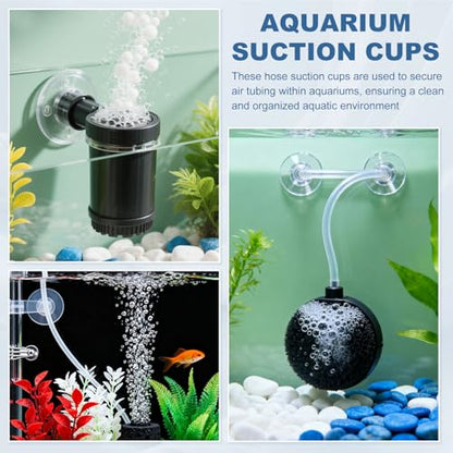 Aquarium Suction Cups, Fish Tank Suction Cups Clips Airline Tube Holders Clamps (Plastic, 8Pcs, Clear) for 0.5" Fish Tank Airline Tubing Binding Moss Shrimp Nest, 13x30MM - color: Clear, size: 13x30MM