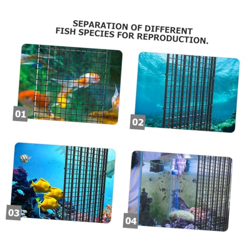 Fish Tank Divider Set with 8 Black Plastic Grid Panels and 20 Suction Cups, 30x15cm Aquarium Isolation Boards for Betta Fish Breeding and Tank Separation