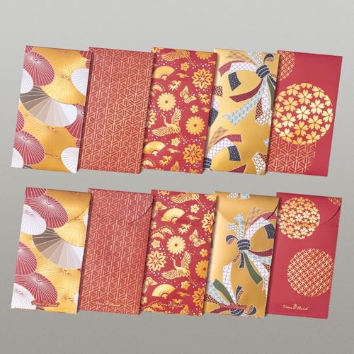 Chinese New Year Red Envelopes, 25-Count 2026 Lunar New Year Red Packets, Hong Bao with Gold Foil Design, Gift Money Envelopes, Brocade Elegance, 5 Designs - color: Brocade Elegance