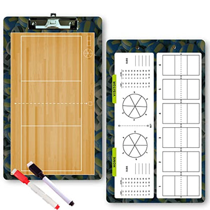 Volleyball Clipboard Dry Erase for Coach,Volleyball Coaches Clipboard,Clipboard for Coaches,Dry Erase Double-Sided Volleyball Clipboard for Coaching - color: Volleyball