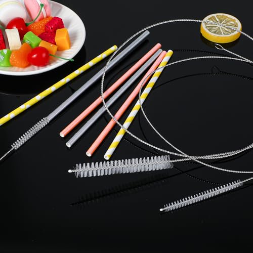 4pcs 39.4 Inches Straw Cleaner Brush Extra Long, Extra Long Pipe Cleaners for Cleaning Straw, Tube, Pipe, Hose, Refrigerator Drain, Laboratory Catheter Brush, White - style: 1/2-inch and 1/4-inch