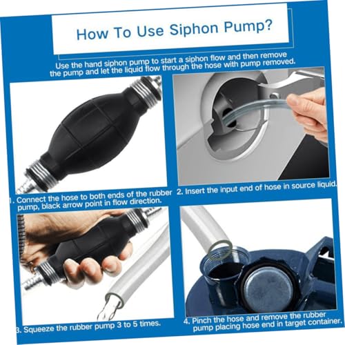 Manual Suction Hose Pump for Oil and Water Transfer, Practical Guide Oil Tube with Siphon Function, Vehicle and Fish Tank Water Suction Tool