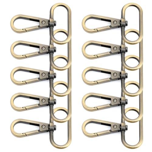 CRAFTMEMORE Snap Hook Swivel Push Gate Lobster Clasps Fashion Clips Purse Making FS10 Pack of 10 (Brushed Brass, 1-1/2 Inch) - color: Brushed Brass, size: 1-1/2 Inch