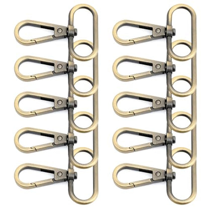 CRAFTMEMORE Snap Hook Swivel Push Gate Lobster Clasps Fashion Clips Purse Making FS10 Pack of 10 (Brushed Brass, 2 Inches) - color: Brushed Brass, size: 2 Inches
