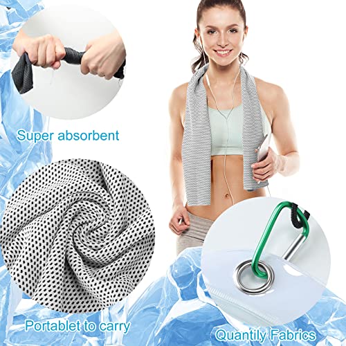 Honoson 20 Packs Cooling Towel Ice Towel Microfiber Sports Towel Breathable Chilly Towel with Bag Wet Towel for Neck Men Women Stay Cool Yoga Gym Golf Workout Travel Camping Beach Accessories - size: 40 x 12 Inch