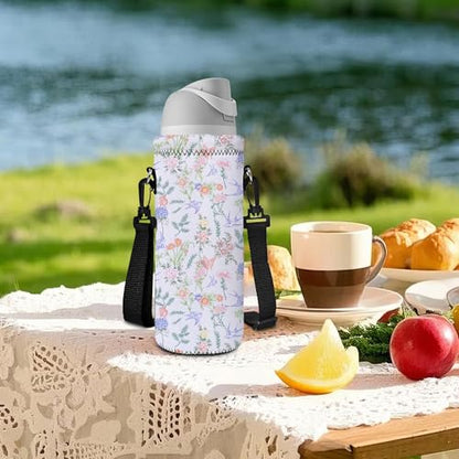 Neoprene Water Bottle Carrier Bag with Adjustable Shoulder Strap,Insulated Water Bottle Cover for Stainless Steel/Glass/Plastic Bottles - color: BC55, size: 500ml