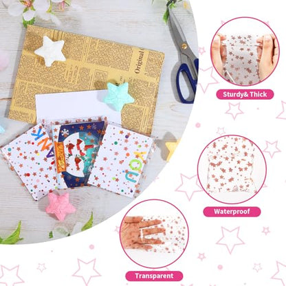 COQOFA 100 Pcs 4x 6 In Star Self-Sealing Cellophane Treat Bag, Clear Cookie Candy Bags Resealable Cellophane Gift Goodie Bag OPP Plastic Party Favor Bags for Bakery,Wedding,Birthday,Baby Shower ,Self Adhesive for Packaging (Rose Gold) - color: Rose Gold(S