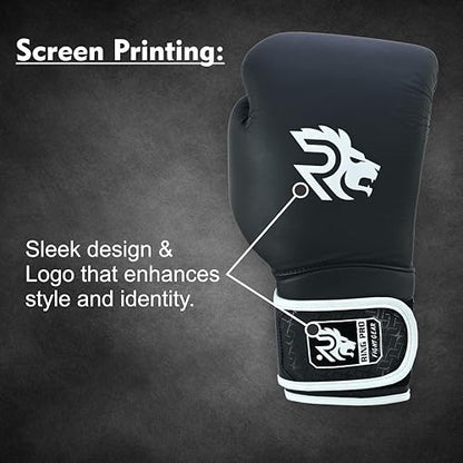 Smash Series Boxing Gloves for Men and Women Leather Training Sparring Gloves 10 oz 12 oz 14 oz 16 oz Kickboxing MMA Muay Thai Heavy Bag - color: Black, size: 16 oz