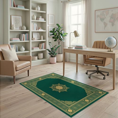 4'x6' Green Deep Islamic Prayer Design Washable Area Rug - color: Green/Pattern 16, size: 4' x 6' (Rectangular)