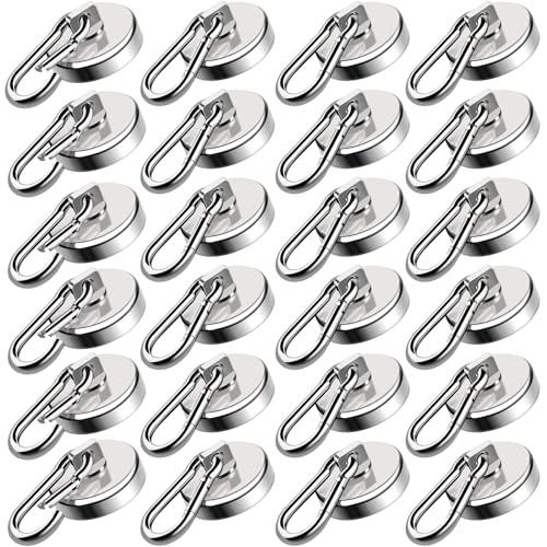 E BAVITE Carabiner Magnetic Hooks, 110LBS Strong Magnet Hook Heavy Duty, Great for Hanging and Cruise, Garage, Kitchen, Refrigerator, Locker (40Pack) - color: Silver, size: 40P