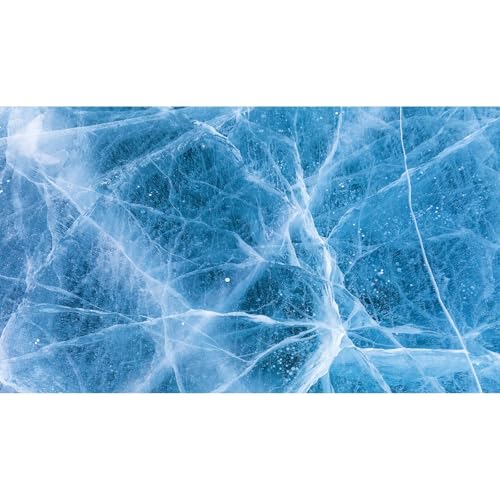 Winter Natural Blue Ice Texture Fish Tank Background Wintry Frozen Lake Aquarium Background Abstract White Ice Cracks Pattern Terrarium Backgrounds Bearded Dragon Tank Backgrounds 24x12in - color: Ice Blue, size: 24(W)x12(H)inches/ 60(W)*30cm(H)