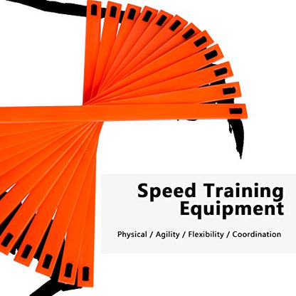 Speed Ladder Kit 19Ft Flat Agility Trainer with 10 Disc Cones for Football Soccer Training Speed Ladders, Athletic Equipment for Sports Fitness