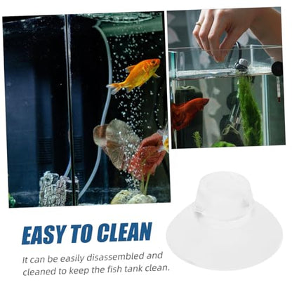 Toddmomy 50pcs Fish Tank Cup Feeders Holders for Easy Aquarium Installation Transparent Design for Elegant Aesthetic Fixation for Fish Feeding Accessories - size: 2.60X2.60X1.50CM