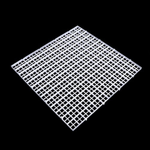 Aquarium Divider Tray Plastic Grid Aquarium Egg Crate Light Diffuser Fish for Tank Bottom Filter Plate 12x12 Inches Aquarium Heater Light Thermometers Gravel Sand Decorations Fish, White - size: White