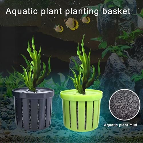 16lots Plant Container Aquariums Planting Basket for Homes and Public Aquariums Water Plant Fixing Basket - color: Green