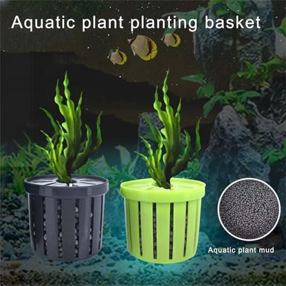 16lots Plant Container Aquariums Planting Basket for Homes and Public Aquariums Water Plant Fixing Basket - color: Green