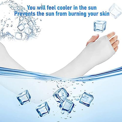 Women’s Cooling Shawl with Finger Holes – UV Protection Shrug, Breathable Sun Sleeves for Driving, Golf & Outdoor Sports - color: White