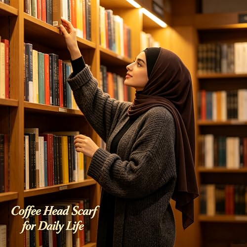 Hijab Scarf for Women, 3PCS Set with Undercap and Hijab Clip Lightweight Modal Muslim Head Wrap Scarf for Daily - color: Sy10-coffee Hijab+black Undercap
