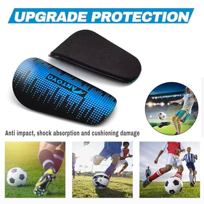 Mini Shin Guards Soccer Kids,Small Protective Gear with Fixed Straps | 2 Pairs Small Tiny Shin Pads Match Equipment Protective Tiny Shin Guards Soccer for All Ages - color: Bule Stars, size: S(H: 3.9 in,W: 2.4 in)
