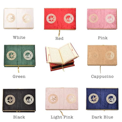 Quran Book with Rahle, Quran Stand, Islamic Gift, Muslim Gift for Eid Ramadan (Red) - color: Red